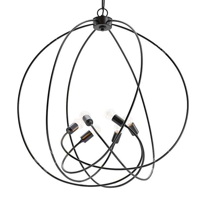 Elegant Orb Chandelier 3D model image 1