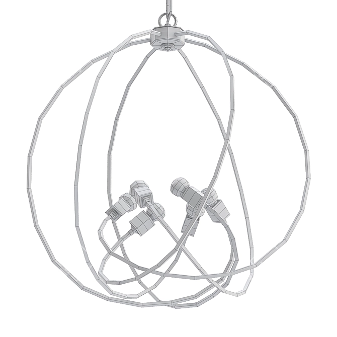 Elegant Orb Chandelier 3D model image 2