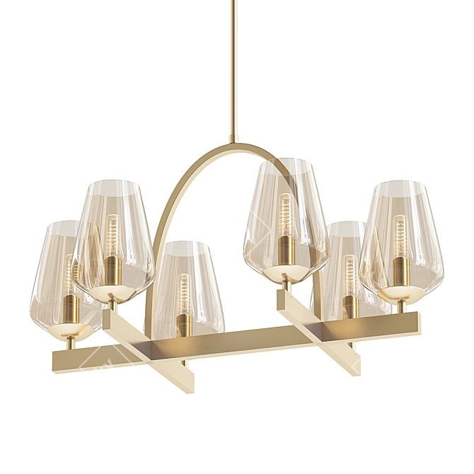 Luxury 6-Light Crystal Chandelier 3D model image 1