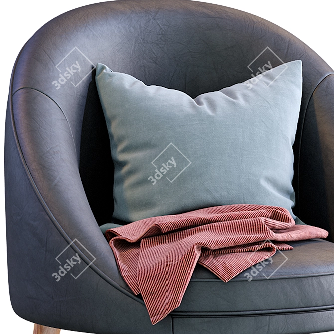 Elegant Oreved Leather Armchair 3D model image 7