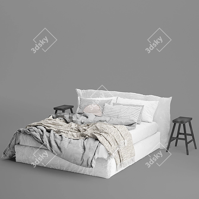 Hale Mercantile Co Linen Dream Bed 3D model image 5