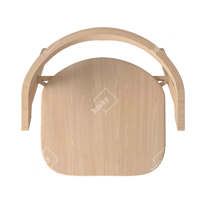 Custom Oak Wood Chair 3D model image 3