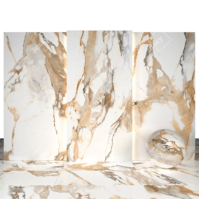 Luxurious Paonazzo Gold Marble 3D model image 2
