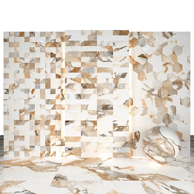 Luxurious Paonazzo Gold Marble 3D model image 3