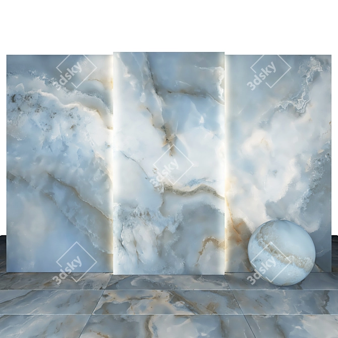 Elegant Gray Blue Onyx Texture 3D model image 2
