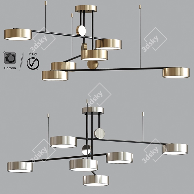 Swing Light LED Ceiling Chandelier 3D model image 1