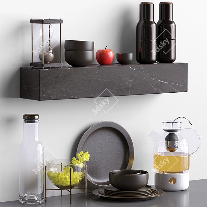 Sleek Kitchen Shelf: Organize with Ease 3D model image 1