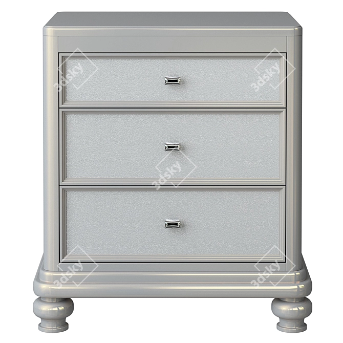 Elegant Pearl Coralayne Bedside Table 3D model image 2