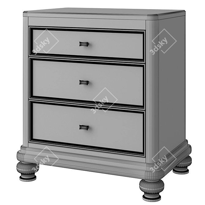 Elegant Pearl Coralayne Bedside Table 3D model image 3