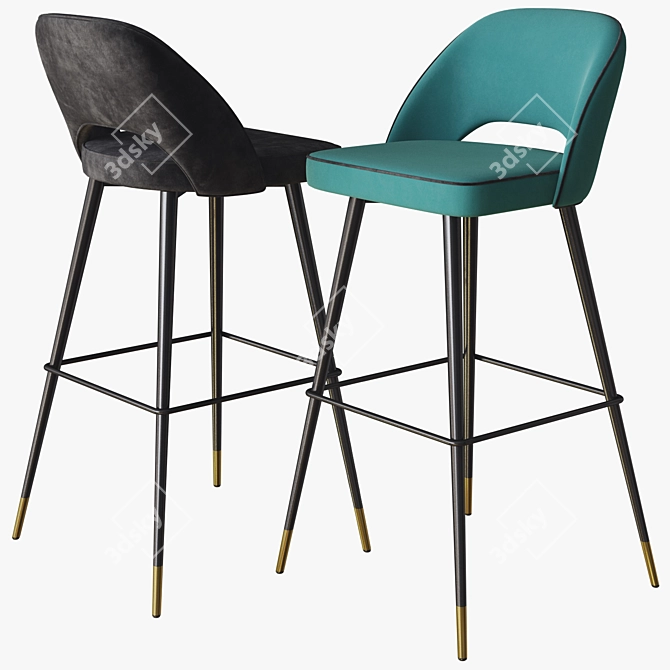 Eichholtz Bar Stool Cliff: Modern and Sleek 3D model image 2