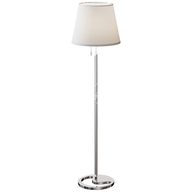 Sleek Nickel-plated Floor Lamp 3D model image 1