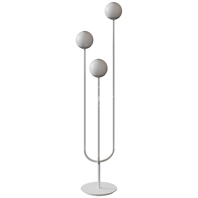 Modern Chrome Glass Floor Lamp 3D model image 2