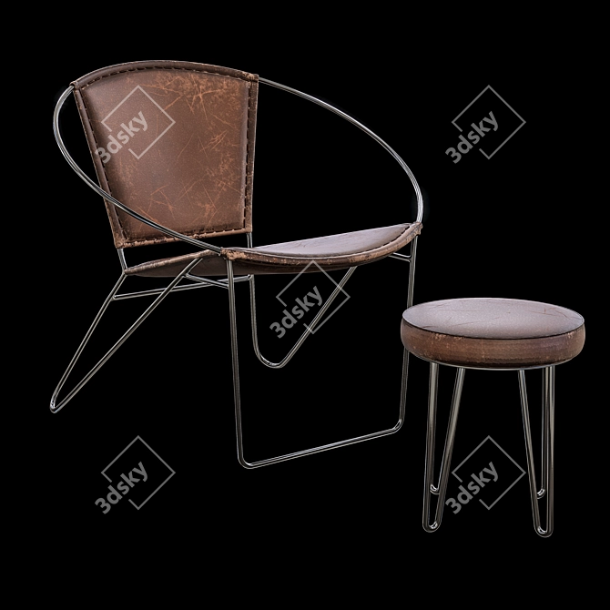 Vintage Jones Poltrona Lounge Chair 3D model image 1