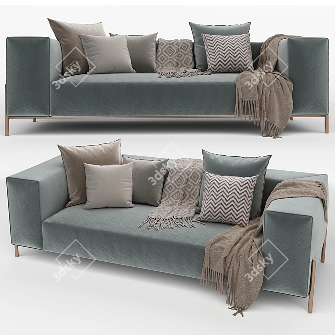 Elegant Formerin Brera 2-Seater Sofa 3D model image 2