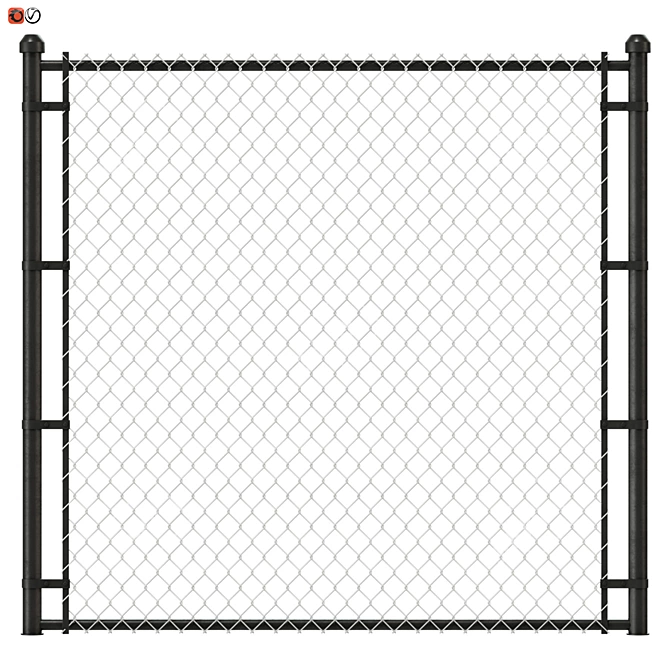 Durable Metal Mesh Fence 3D model image 1