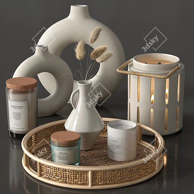 Elegant Home Decor Set  3D model image 1