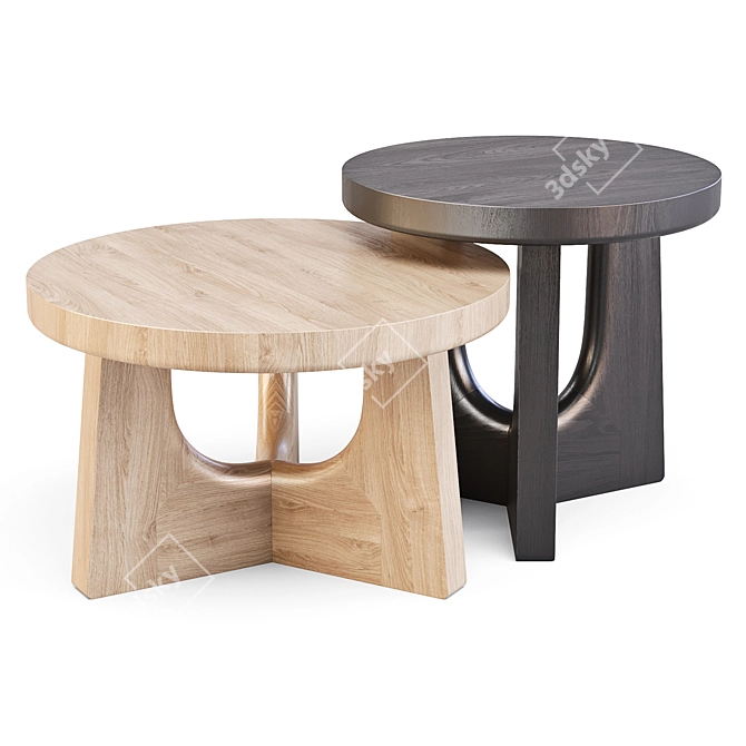 Sculptural Elegance: Poliform Nara Coffee Tables 3D model image 1