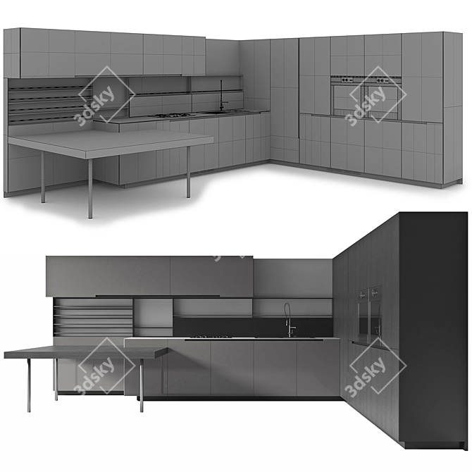 Sleek Kitchen Designs for PHOENIX 3D model image 3