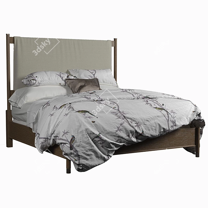 Elegant Affinity King Bed by Hooker Furniture 3D model image 1