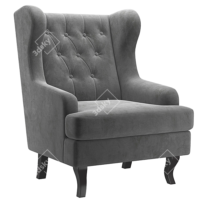 Elegant Wingback Chair: Vray/Corona, Real-World Scale 3D model image 3