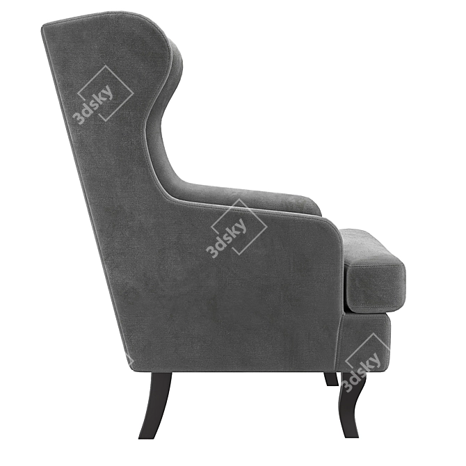 Elegant Wingback Chair: Vray/Corona, Real-World Scale 3D model image 4