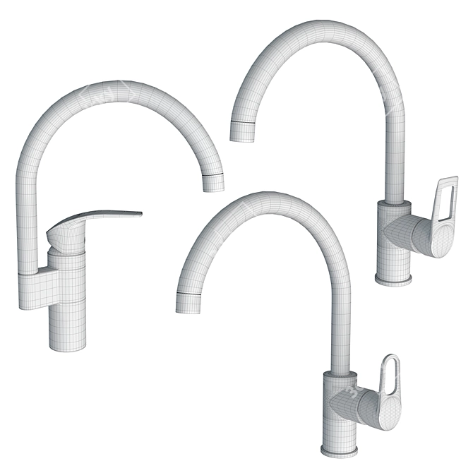 Sleek Grohe Kitchen Faucets 3D model image 2