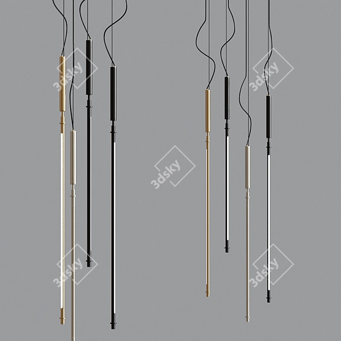 Elegant Colibri Suspension Lights 3D model image 2