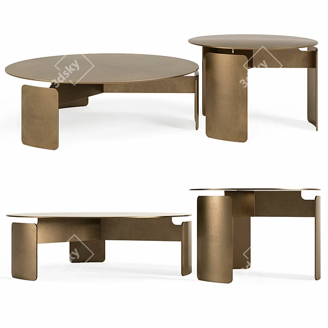 Sleek Shirudo Coffee Table 3D model image 1