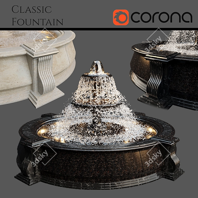 Timeless Elegance: Classic Fountain 3D model image 2