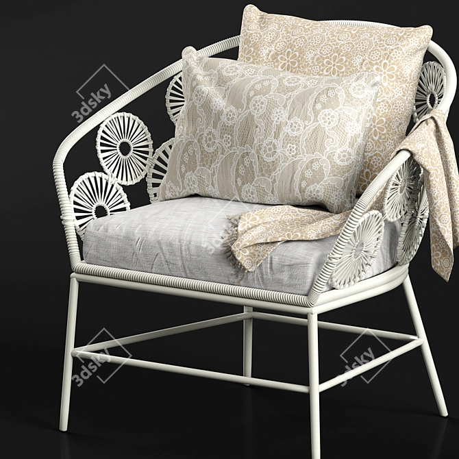 Ibiza White Hanging Armchair Kare 3D model image 3