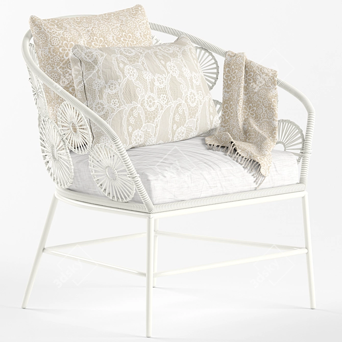 Ibiza White Hanging Armchair Kare 3D model image 6