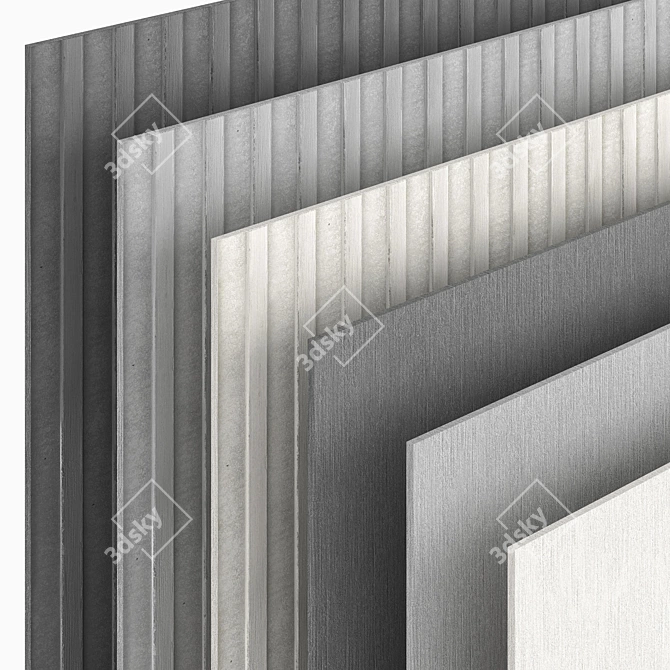 Premium Fiber Cement Panels: Textures for Exteriors & Interiors 3D model image 1