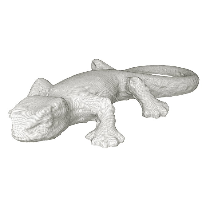 Handcrafted Boxwood Lizard Sculpture 3D model image 8