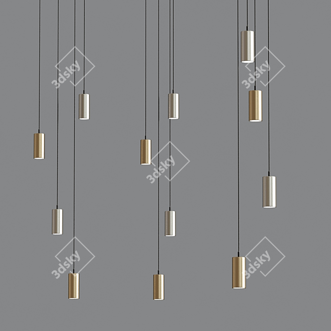 Mid Century Chandelier Collection 3D model image 2