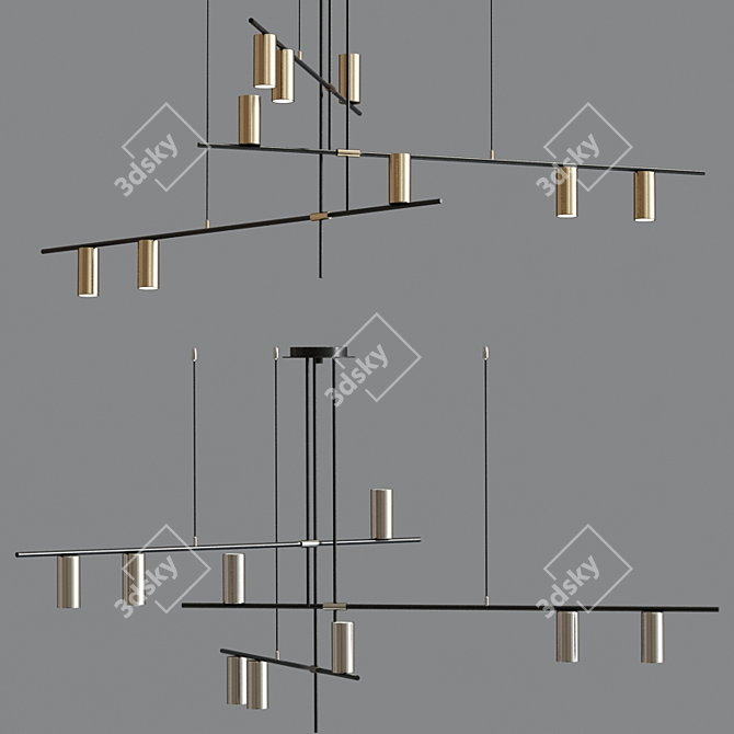 Mid Century Chandelier Collection 3D model image 3