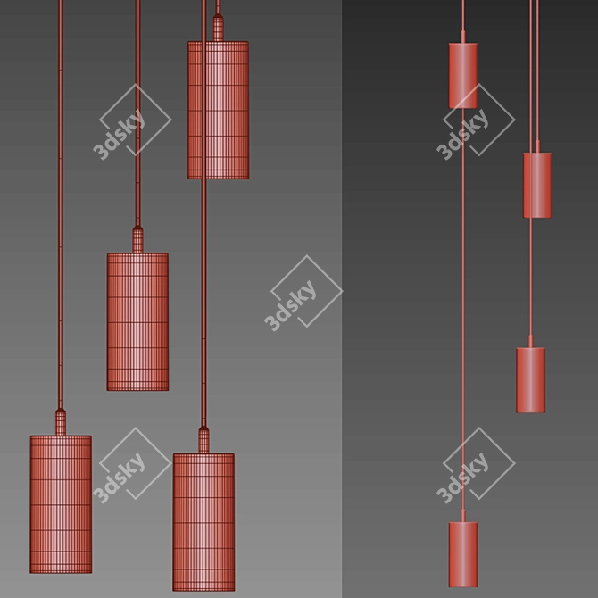 Mid Century Chandelier Collection 3D model image 4