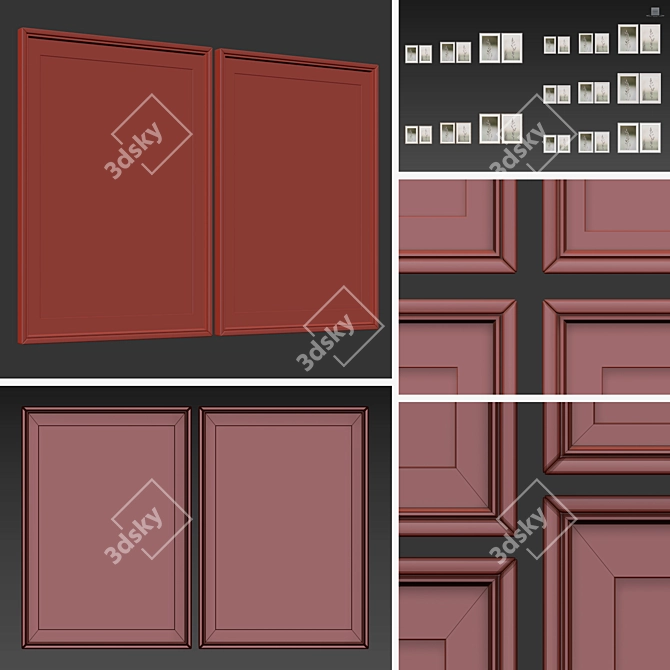 2-in-1 Frame Set - Variety of Sizes & Textures 3D model image 5
