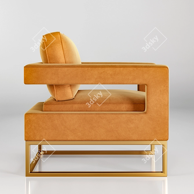 Sunshine Yellow Armchair 3D model image 4