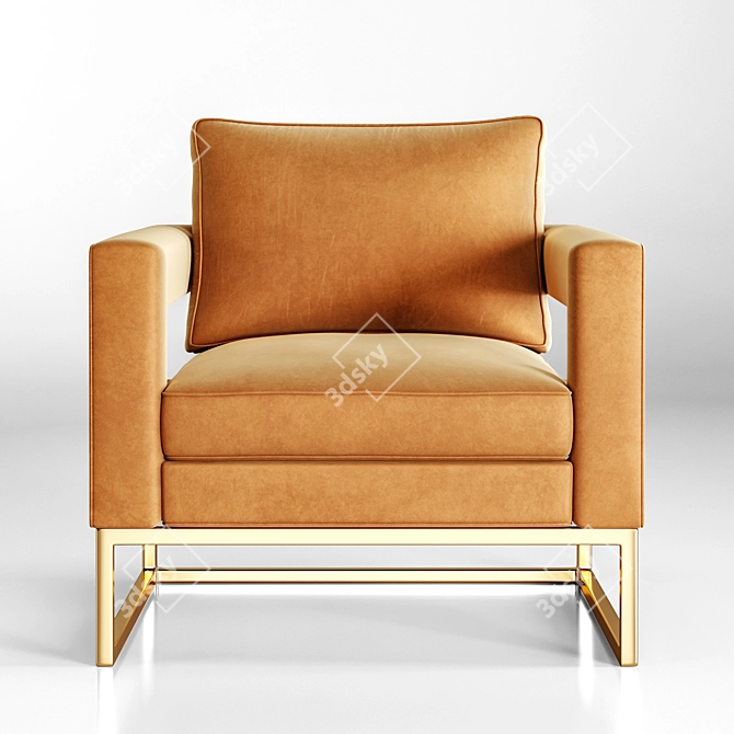 Sunshine Yellow Armchair 3D model image 5