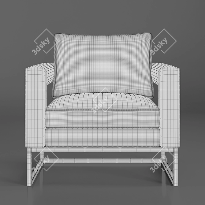 Sunshine Yellow Armchair 3D model image 6