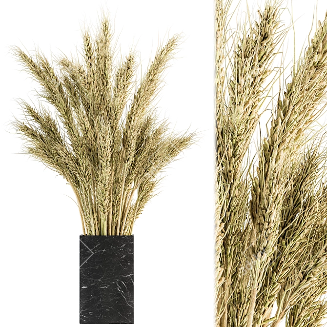 Decorative Dried Wheat Bundle 3D model image 1