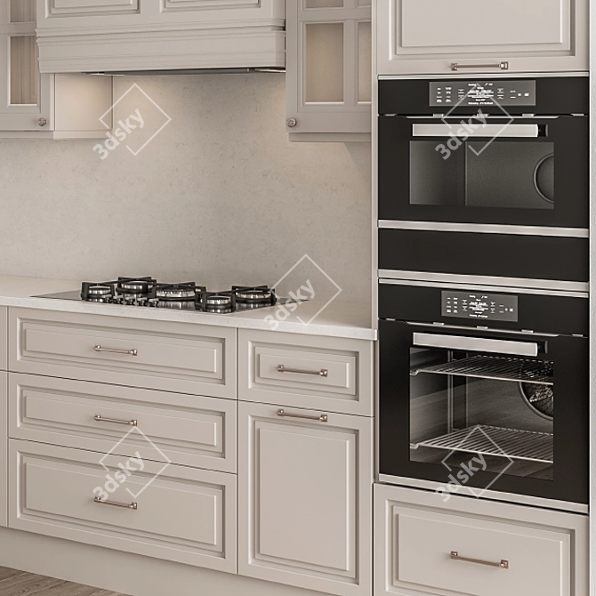 Neo Classic Cream Kitchen Set 3D model image 3