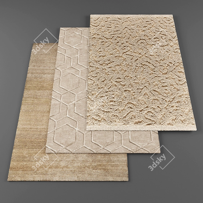 High Resolution Carpets: 3-Piece Set 3D model image 1