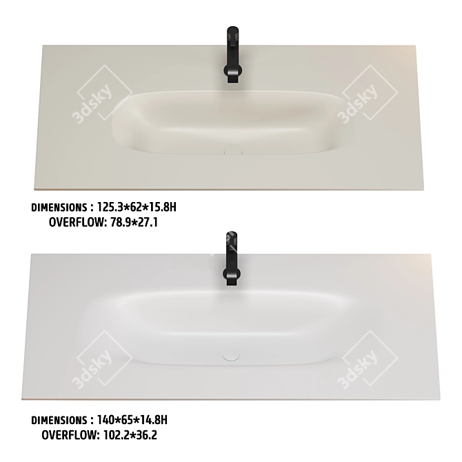 ARTELINEA Undercounter Wash Basin Set 3D model image 2