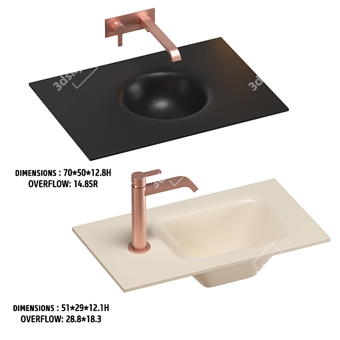 ARTELINEA Undercounter Wash Basin Set 3D model image 3