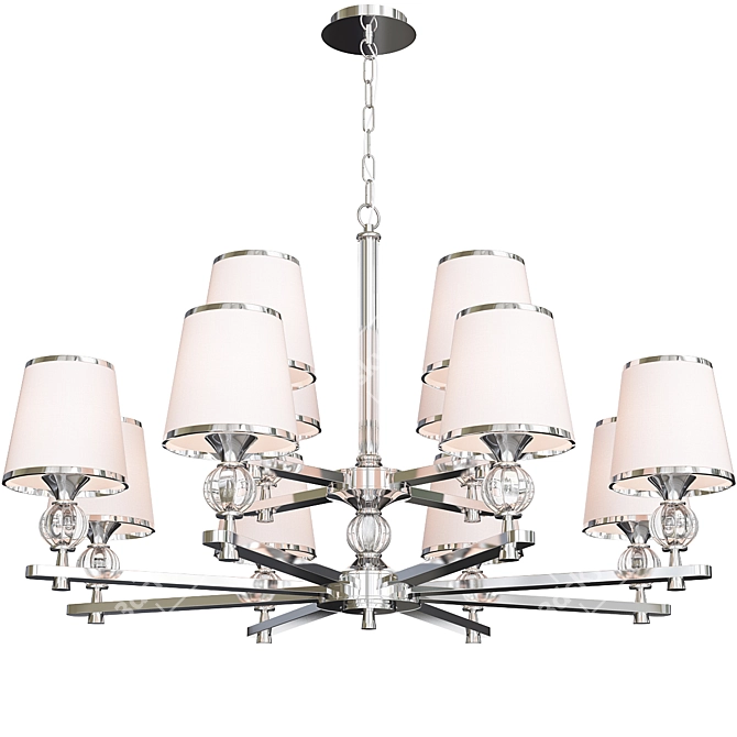 Elegant Aureola Pendant Chandelier 3D model image 1