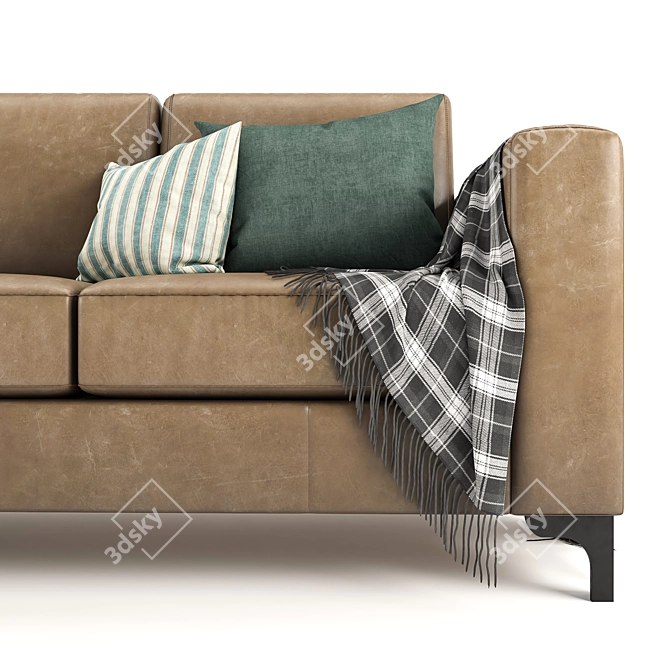 Luxurious HomeVance Casero Leather Sofa 3D model image 4