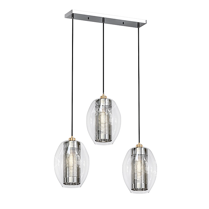 Sleek Linear Pendant - Kichler Asher 3-Light 3D model image 1