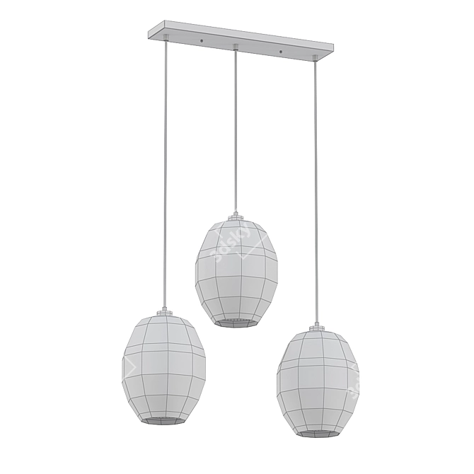 Sleek Linear Pendant - Kichler Asher 3-Light 3D model image 2