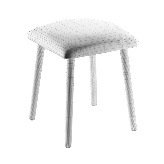 Modern Grey Square Stool Jimi 3D model image 2